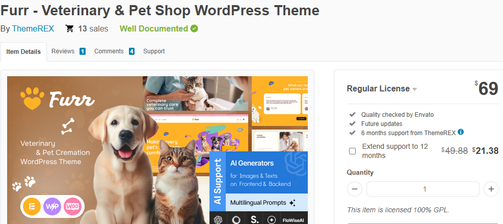 Furr – Veterinary & Pet Shop WordPress Theme