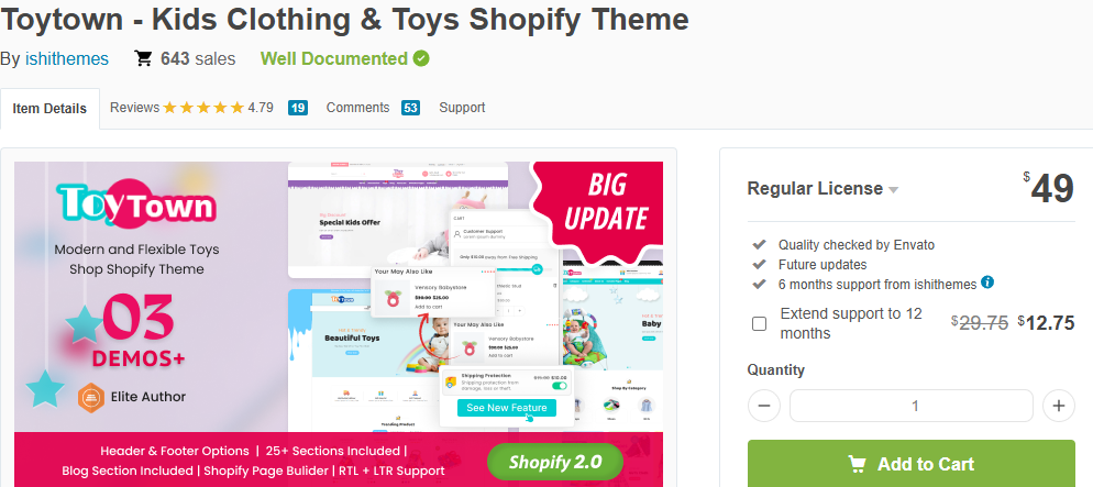 Comparação de temas para lojas de roupas infantis: WordPress e Shopify - Toytown – Tema Shopify para roupas e brinquedos infantis