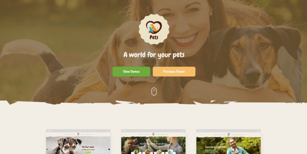 Five Pet WordPress Themes Compared-Pet World – Dog Care & Pet Shop WordPress Theme