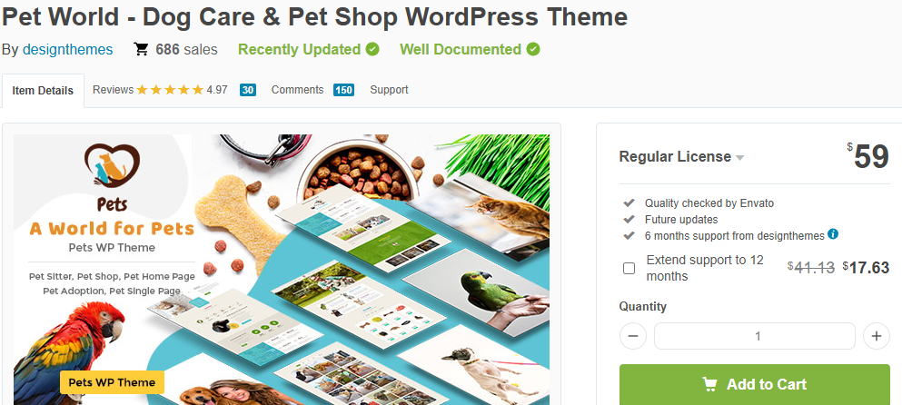 Pet World – Dog Care & Pet Shop WordPress Theme