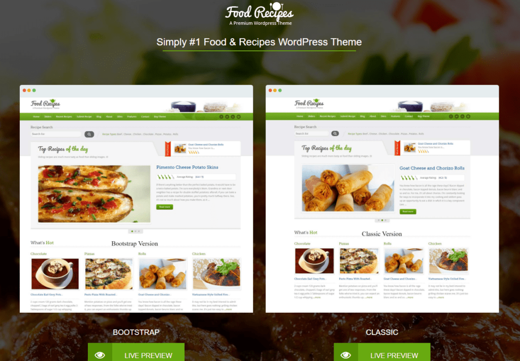 Best Food WordPress Themes for Online Stores Blogs-Food Recipes – WordPress Theme