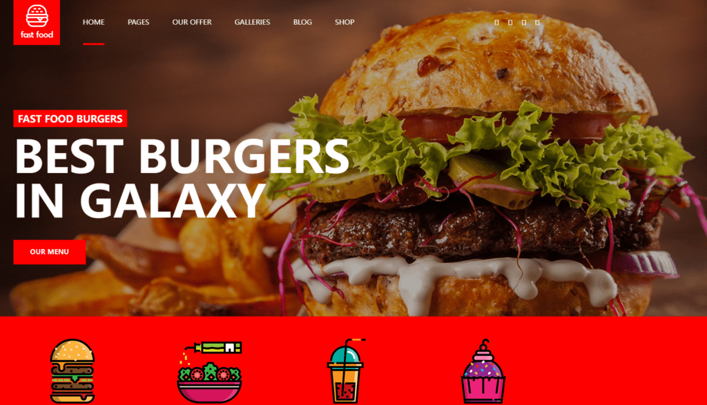 Best Food WordPress Themes for Online Stores Blogs-Fast Food – Fast Food & Takeaway Theme