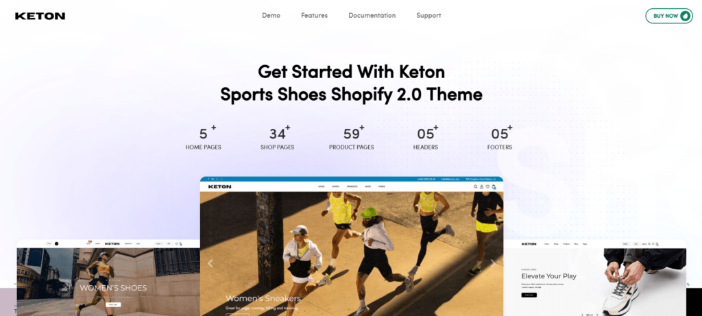 Best Shopify and WooCommerce Shoe Store Themes Compared-Keton – Sports Shoes Shopify 2.0 Theme