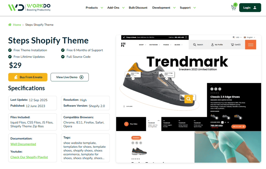 Best Shopify and WooCommerce Shoe Store Themes Compared-Steps – Sports Shoes Shopify 2.0 Theme