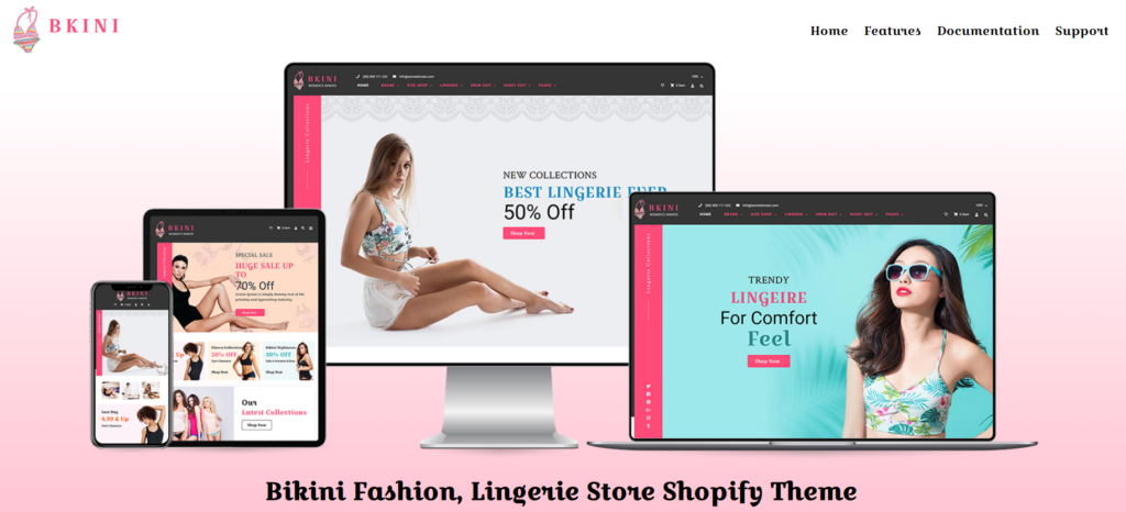 Comparing Five Swimwear eCommerce Themes-Bkini – Bikini & Lingerie Shopify Theme