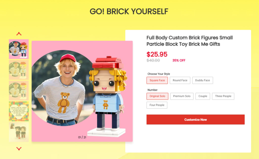 High-Converting Shopify Design for a Custom Brick Brand-Product Page Design: Building Confidence-Visual Priority Over Technical Detail