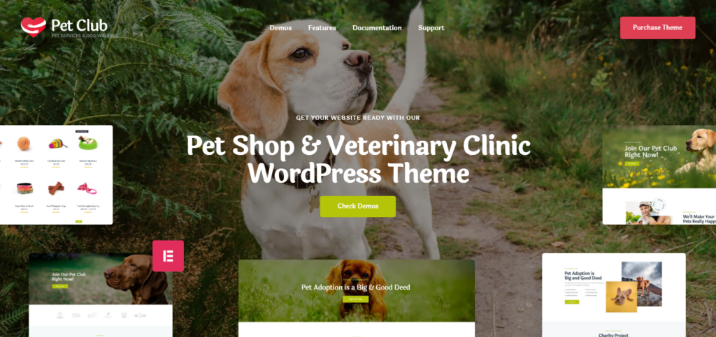 Five Pet WordPress Themes Compared-Pets Club – Pet Care WordPress Theme + Shop
