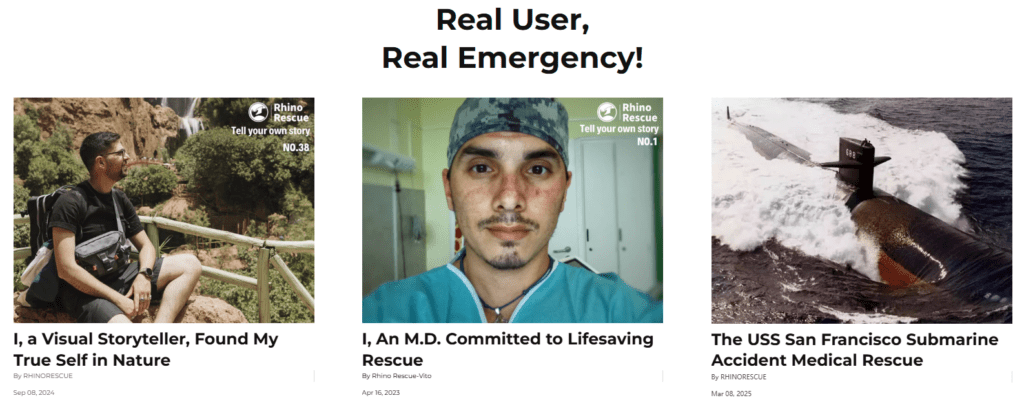 Estudo de Caso de Design da Shopify: Marca Tactical Rescue - Prova Social e Validação no Mundo Real - Usuários Reais, Emergências Reais