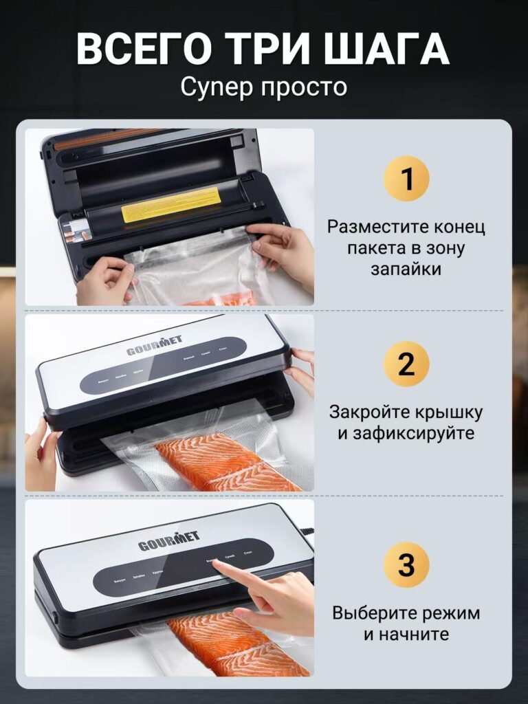 Diseño de imagen principal para máquina envasadora al vacío de ozono: simplicidad en tres pasos para reducir la ansiedad del usuario