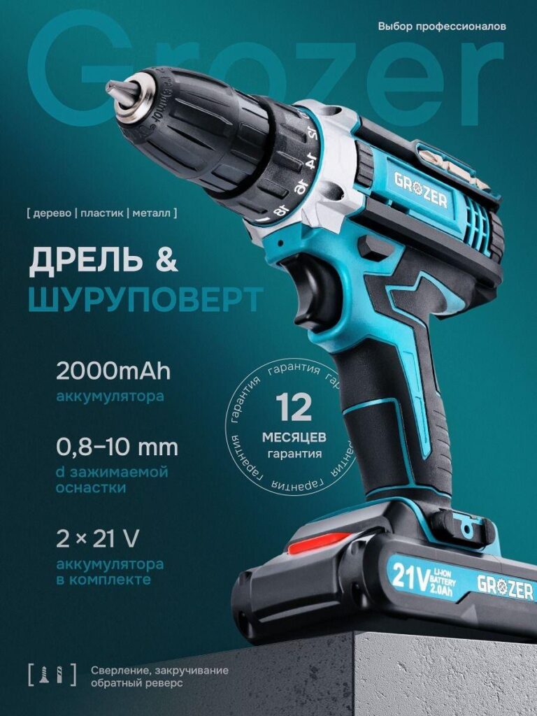 Main Image Design for Ozon Hardware Tools-Drill & Screwdriver Combo: Versatility as the Core Message