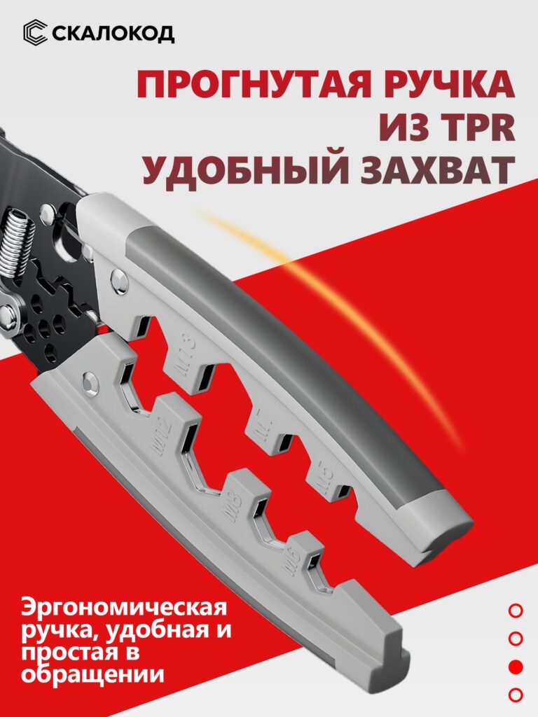 Main Image Design for Ozon Wire Stripper-Ergonomic TPR Handle – Comfort and Control