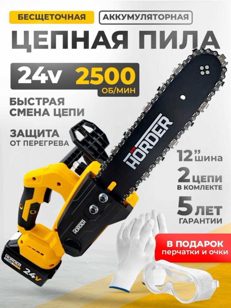 Main Image Design for Ozon Hardware Tools-Brushless Cordless Chainsaw – Efficiency and Safety