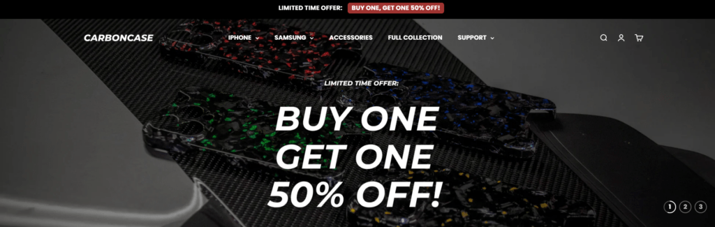 Diseño de sitio web de Shopify de alto impacto con CarbonCase - Estrategia de diseño de página de inicio - Sección principal: Liderar con valor, no ruido