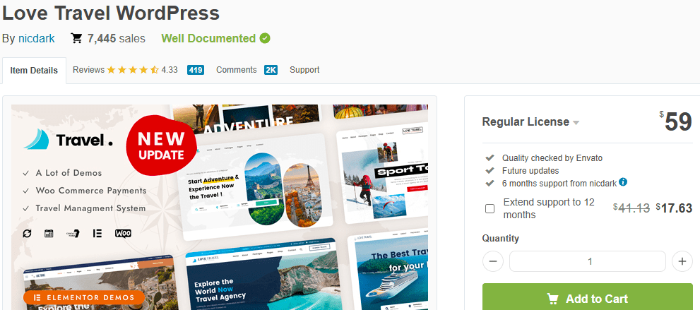 Love Travel – Creative Travel Agency WordPress Theme