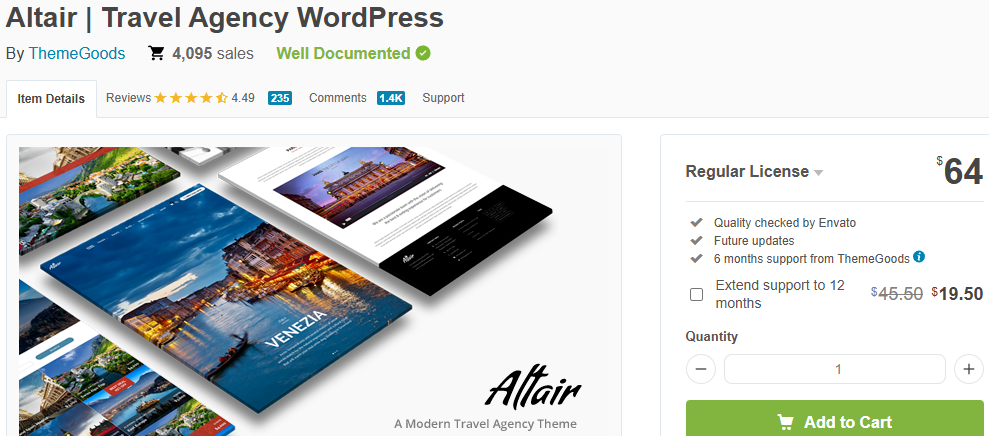 Altair – Travel Agency WordPress Theme