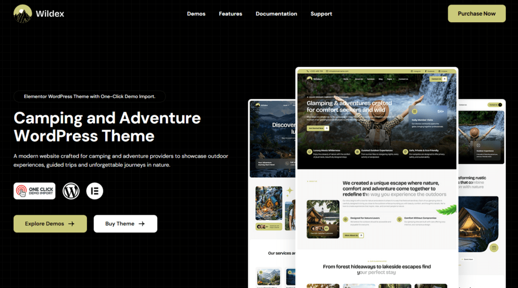 Adventure WordPress Themes Comparison-Wildex – Camping and Adventure WordPress Theme