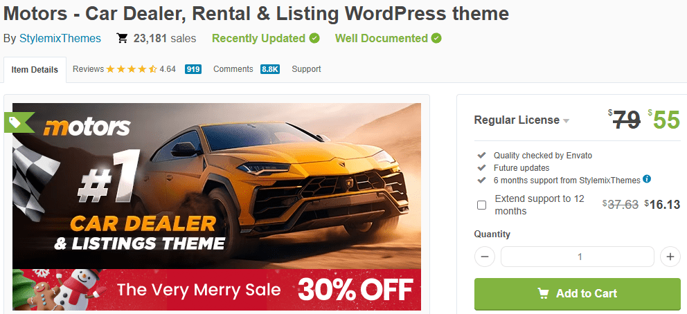 Motors – Tema de WordPress para concesionarios, alquileres y anuncios de coches
