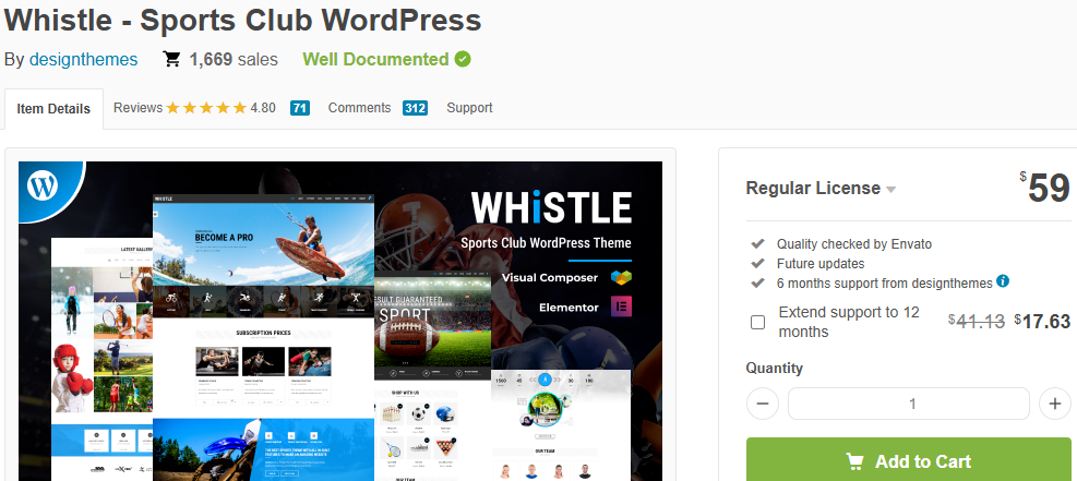Whistle – Sports Club WordPress Theme