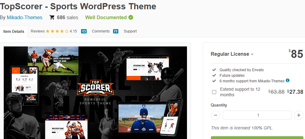 TopScorer – Sports WordPress Theme