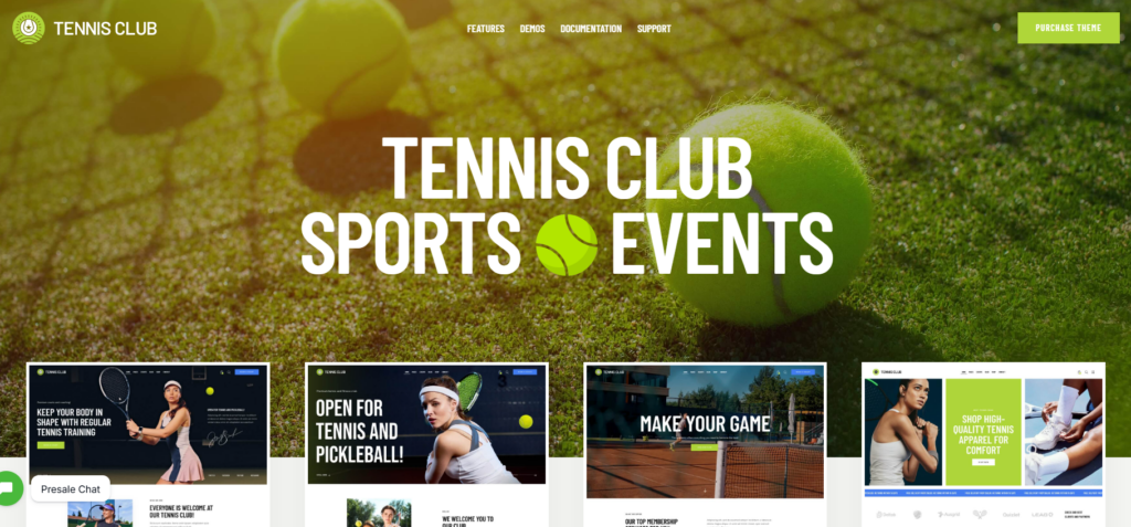 Best Sports Website Themes for Shopify & WordPress-Tennis Club – Sports & Events WordPress Theme