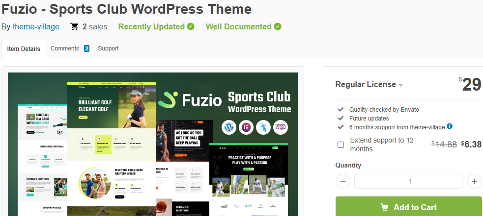 Fuzio – Sports Club WordPress Theme