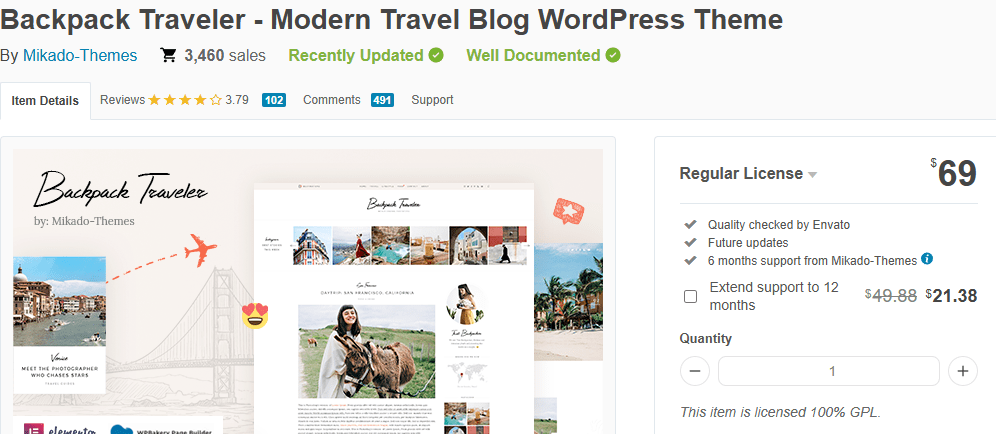 Backpack Traveler – Modern Travel Blog WordPress Theme