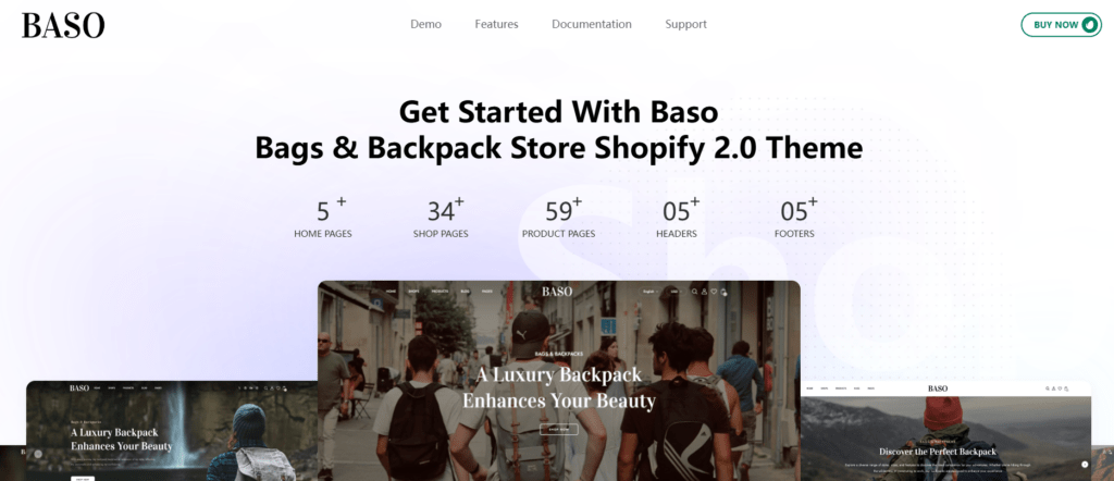 Best Backpack Themes for Blogs and Stores-Baso – Bags & Backpack Store Shopify 2.0 Theme