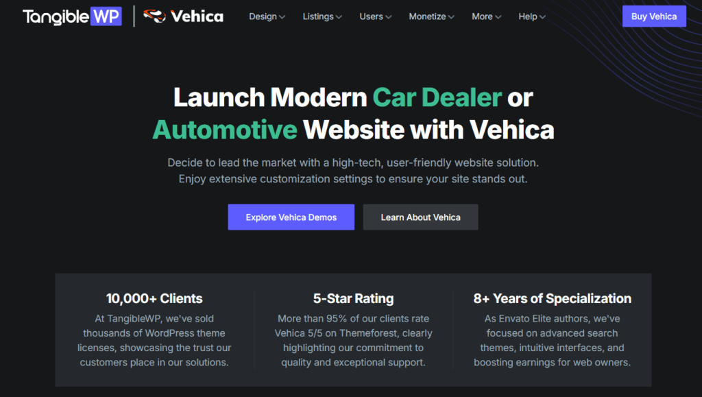 Los mejores temas de WordPress para sitios web de concesionarios de automóviles - Motors – Tema de WordPress para concesionarios, alquileres y anuncios de automóviles