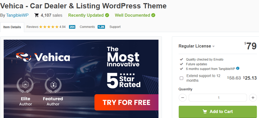 Motors – Tema de WordPress para concesionarios, alquileres y anuncios de coches