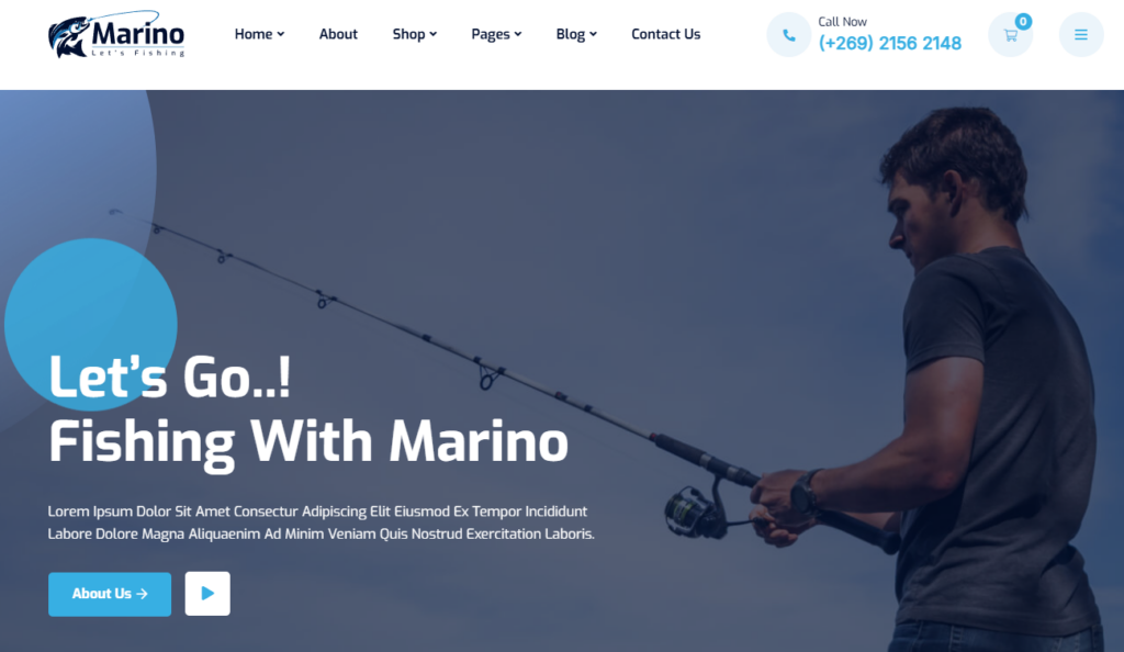 Fishing & Hunting Themes: Shopify vs WordPress-Marino – Fishing & Sea Hobby WordPress Theme