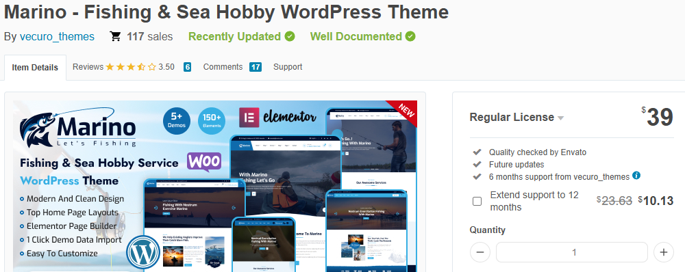 Marino – Fishing & Sea Hobby WordPress Theme