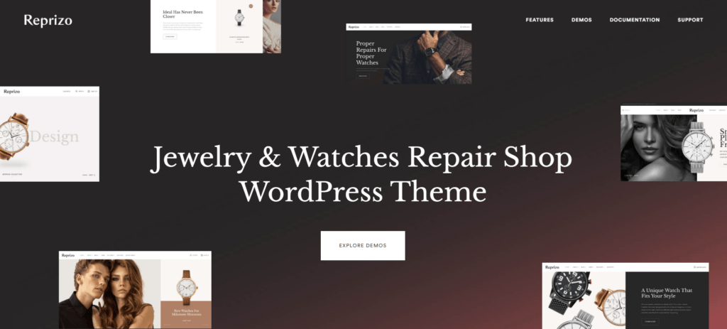 Los mejores temas de relojes para WordPress y Shopify: Reprizo: tema de WordPress para joyería y relojería