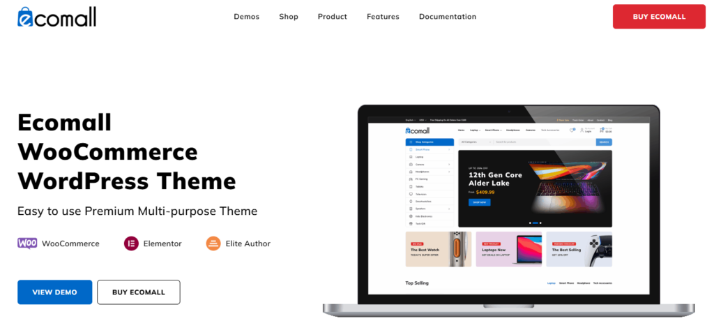 Best WooCommerce Electronics Themes Compared-Ecomall – Elementor Electronics WooCommerce Theme