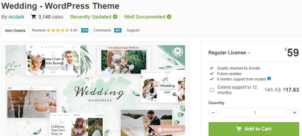 ธีม WordPress สำหรับงานแต่งงาน (โดย nicdark)