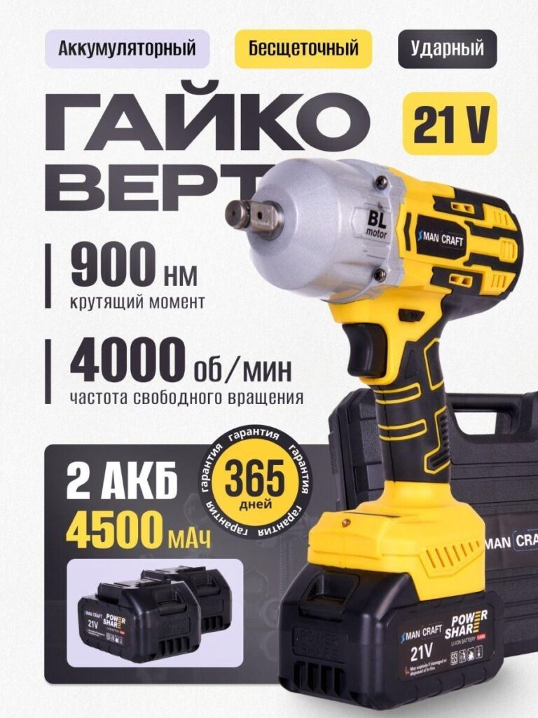 Main Image Design for Ozon Hardware Tools-Cordless Impact Wrench – Power First, Details Second