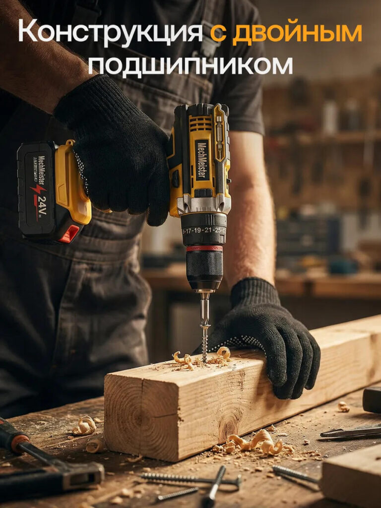 Main Image Design for Ozon Lithium-Ion Cordless Drill-Dual Bearing Construction – Precision and Stability