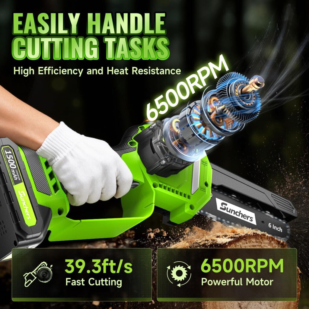 Main Image Design for Amazon Electric Chainsaw-Power and Performance Visualization