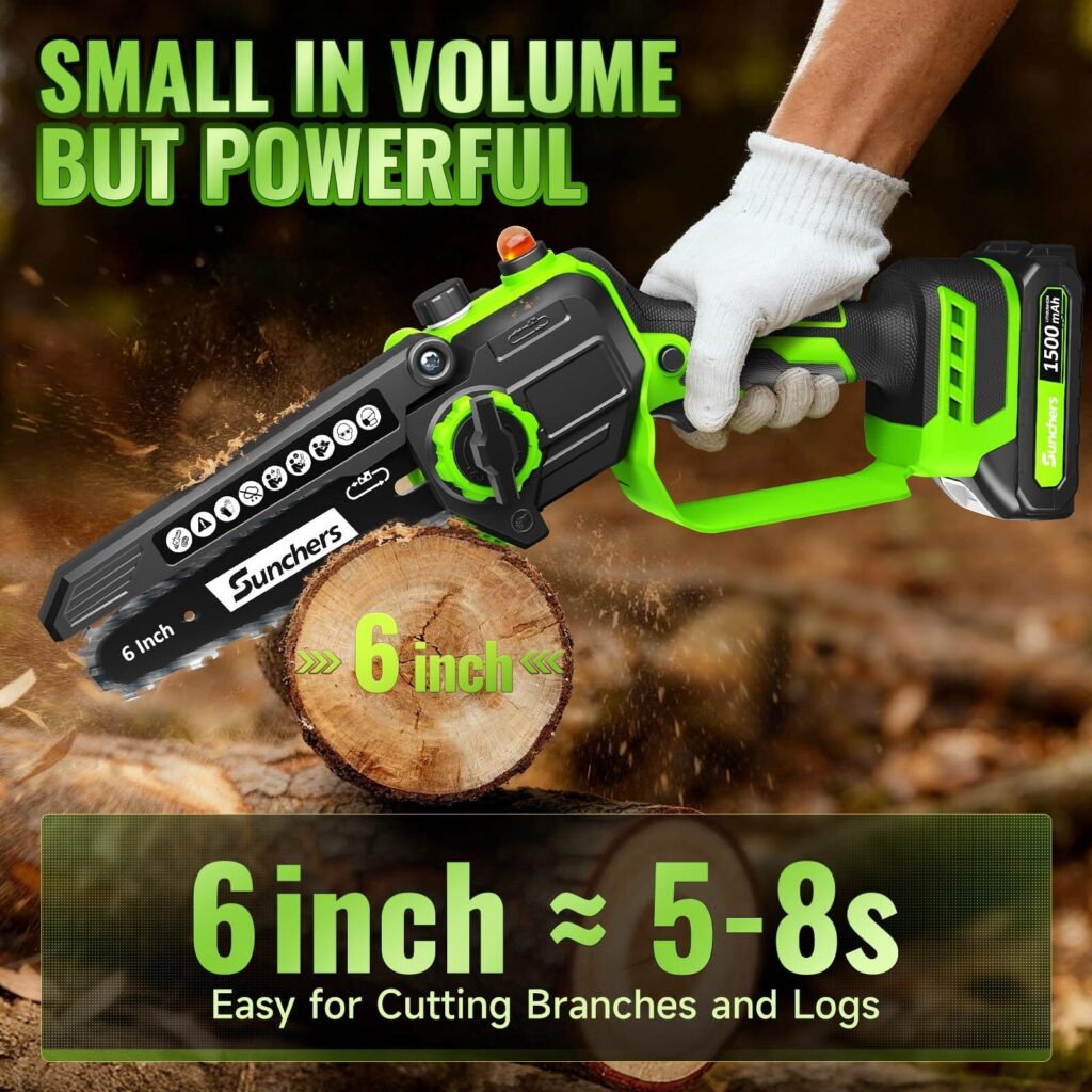 Main Image Design for Amazon Electric Chainsaw-Compact Size with Real Cutting Capability