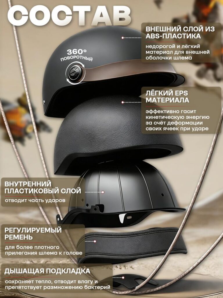 Main Image Design for Ozon Motorcycle Helmet-Internal Structure and Safety Composition