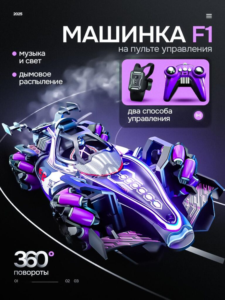 Toy Car Main Image Design for Ozon-Futuristic F1-Style Toy Car (Music + Smoke + Light)