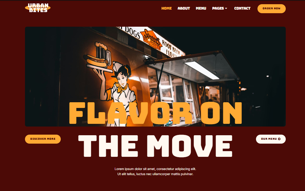 UrbanBites – Food Truck & Street Food Elementor Template Kit