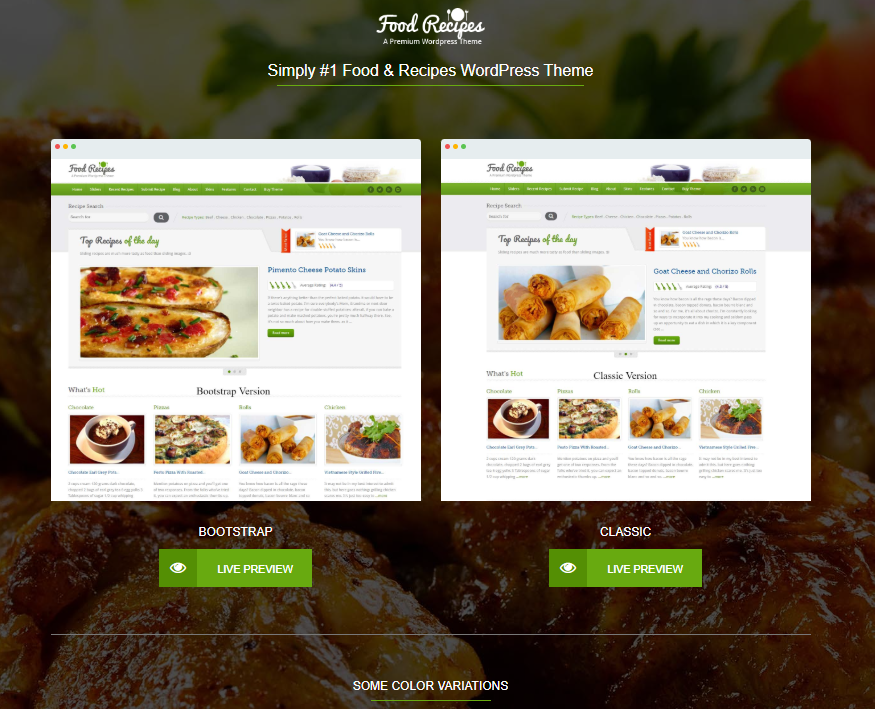 Food Recipes – WordPress Theme