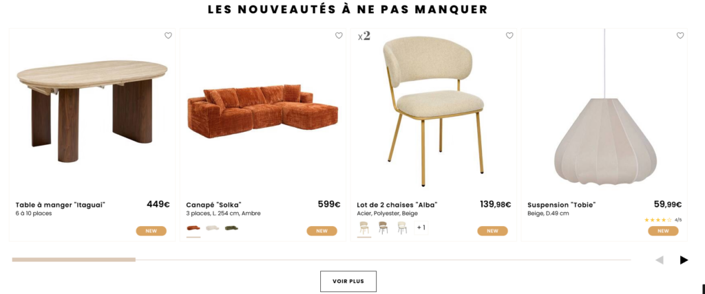 Designing a Refined Shopify Experience for Atmosphera France-Our Shopify Design Process-Homepage Architecture Planning-New Arrivals Product Grid