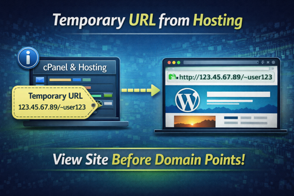 How to Open WordPress Site by IP Instead of Domain Name-Temporary URL from Hosting