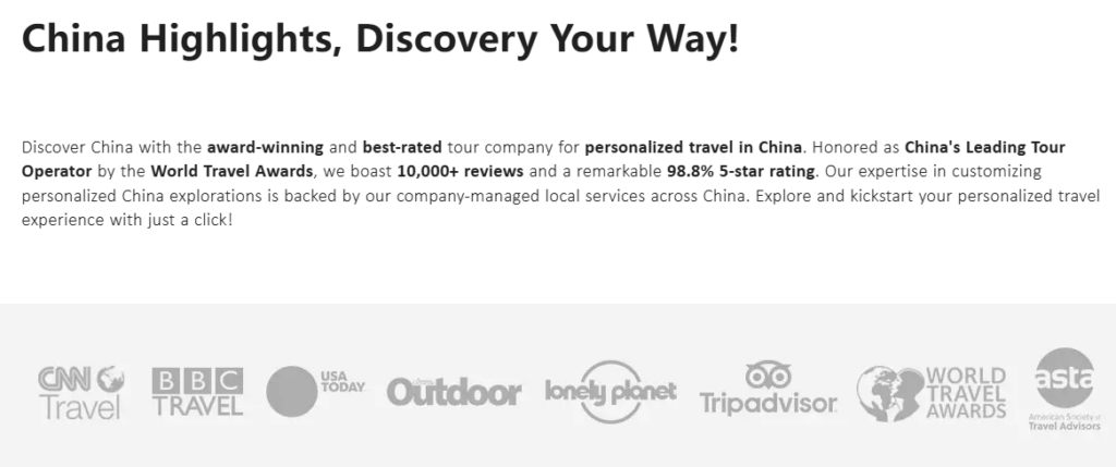 Designing a High-Converting Shopify Travel Website-Key Design Sections of the Page-Trust Signals and Authority