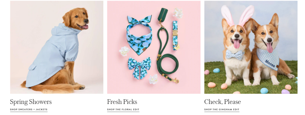 Designing a Shopify Pet Brand Experience-Merchandising Design That Encourages Browsing-Grouping Products by Lifestyle Story