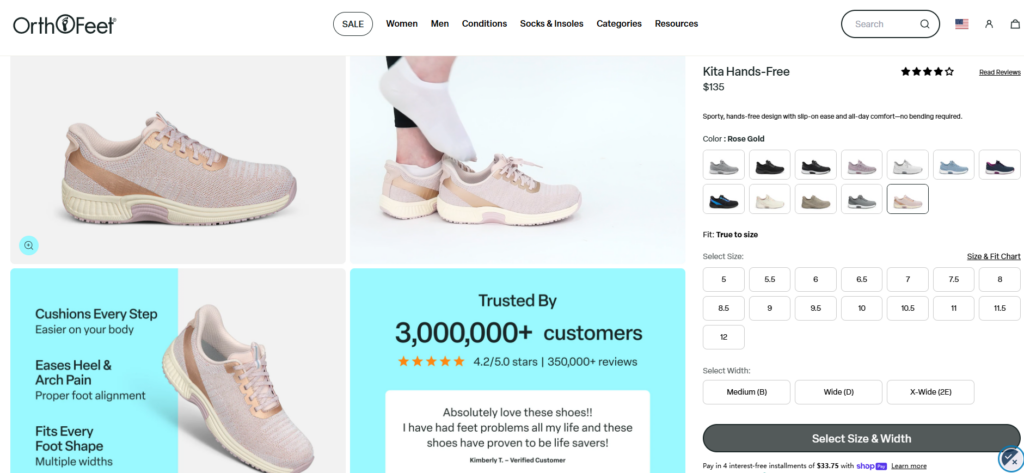 Designing a High-Converting Shopify Footwear Experience-Product Page Design Strategy
