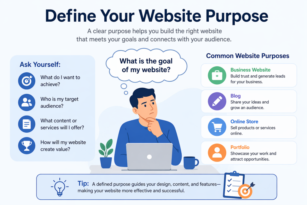 How to Create a Website by WordPress for Beginners-Define Your Website Purpose