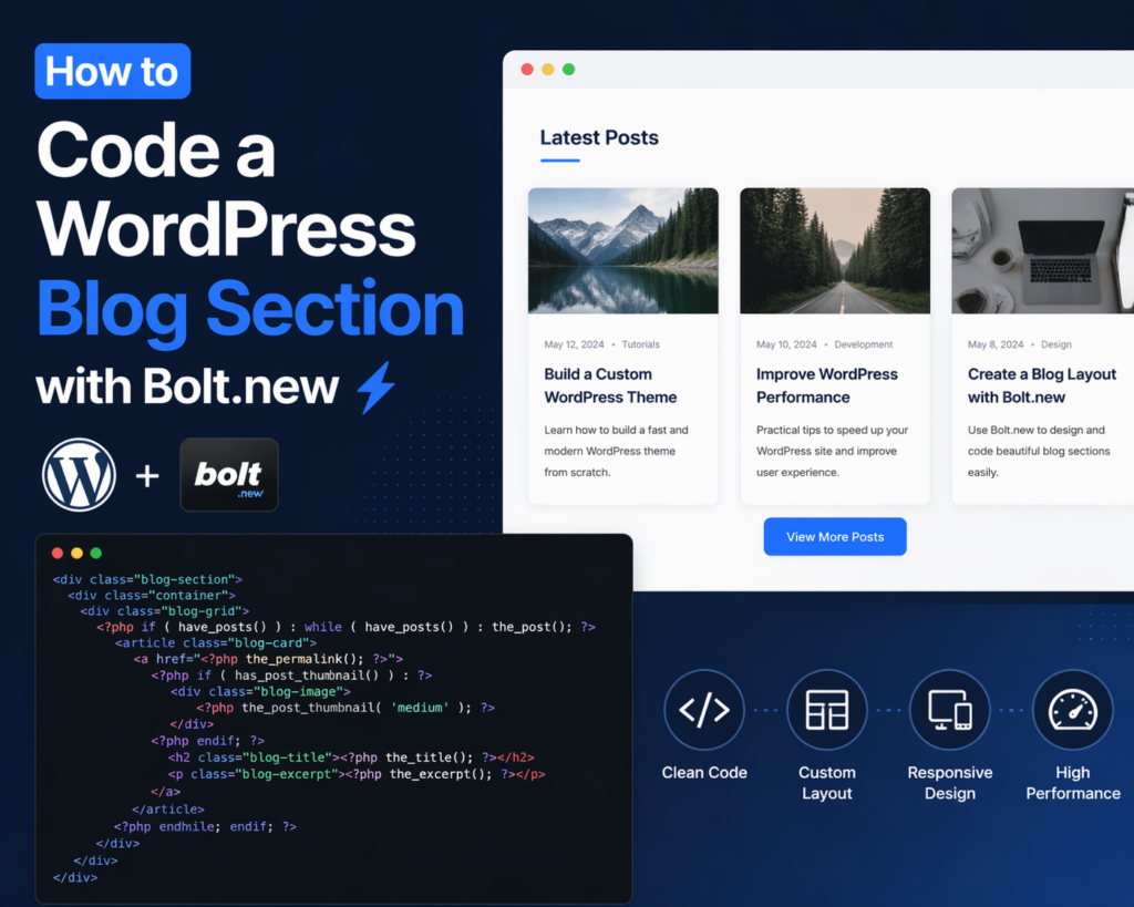 How to Code a WordPress Blog Section with Bolt.new