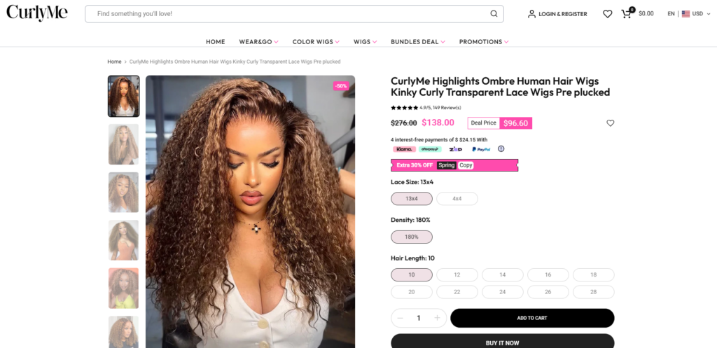 Designing a High-Converting Shopify Wig Store Experience-Product Page Design: Driving Conversion Through Clarity-Product Imagery Strategy